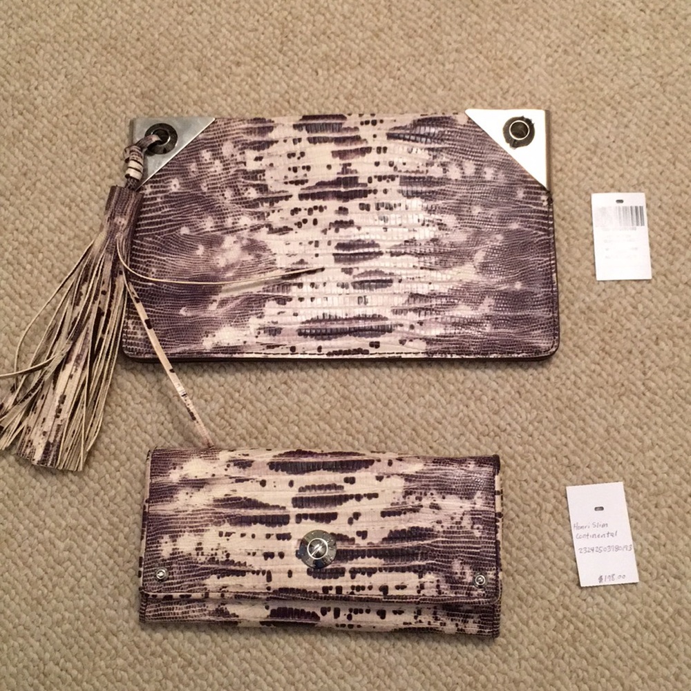 Henri bender lizard clutch and matching wallet